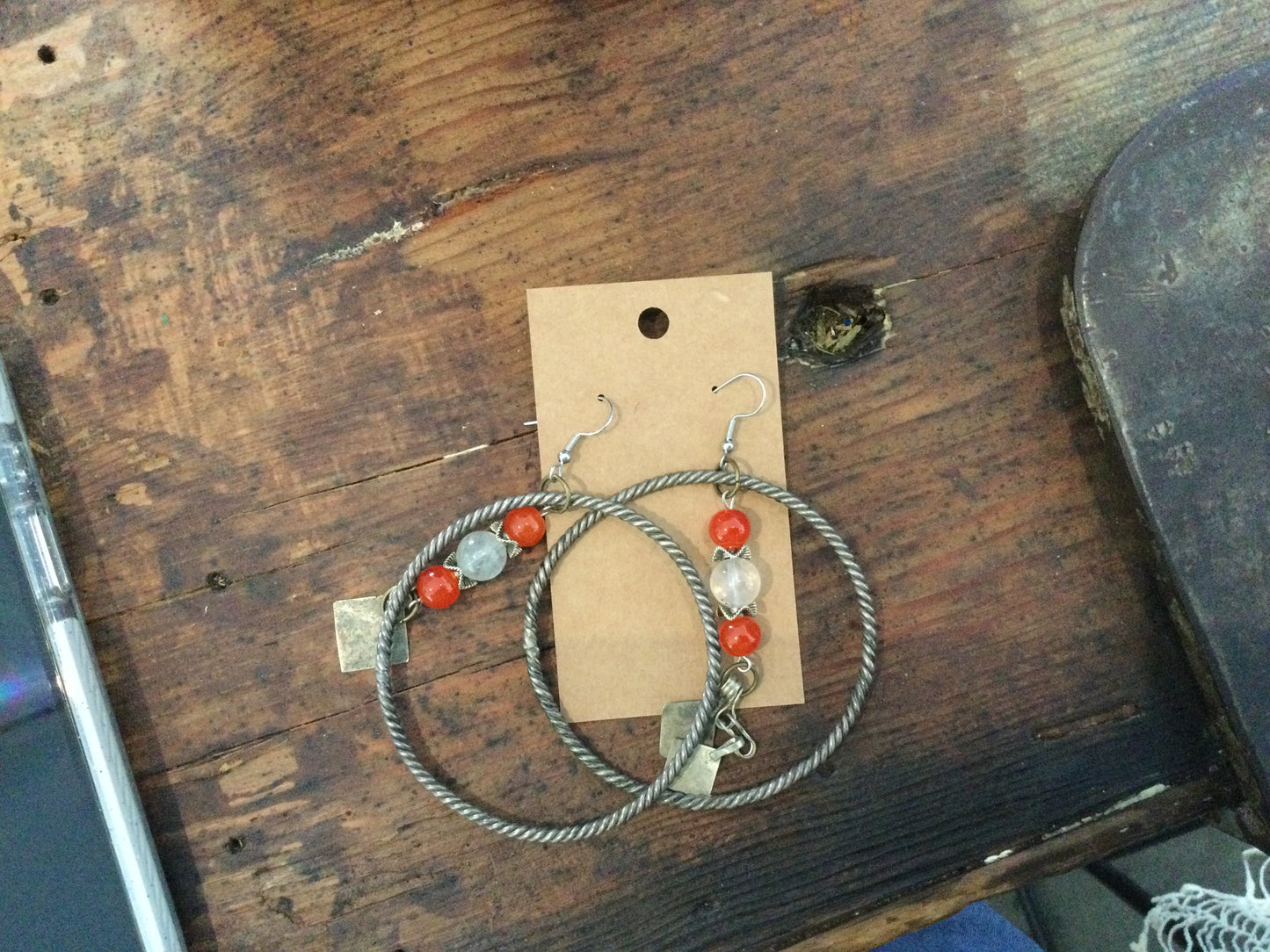 Vintage Carnelian hoops