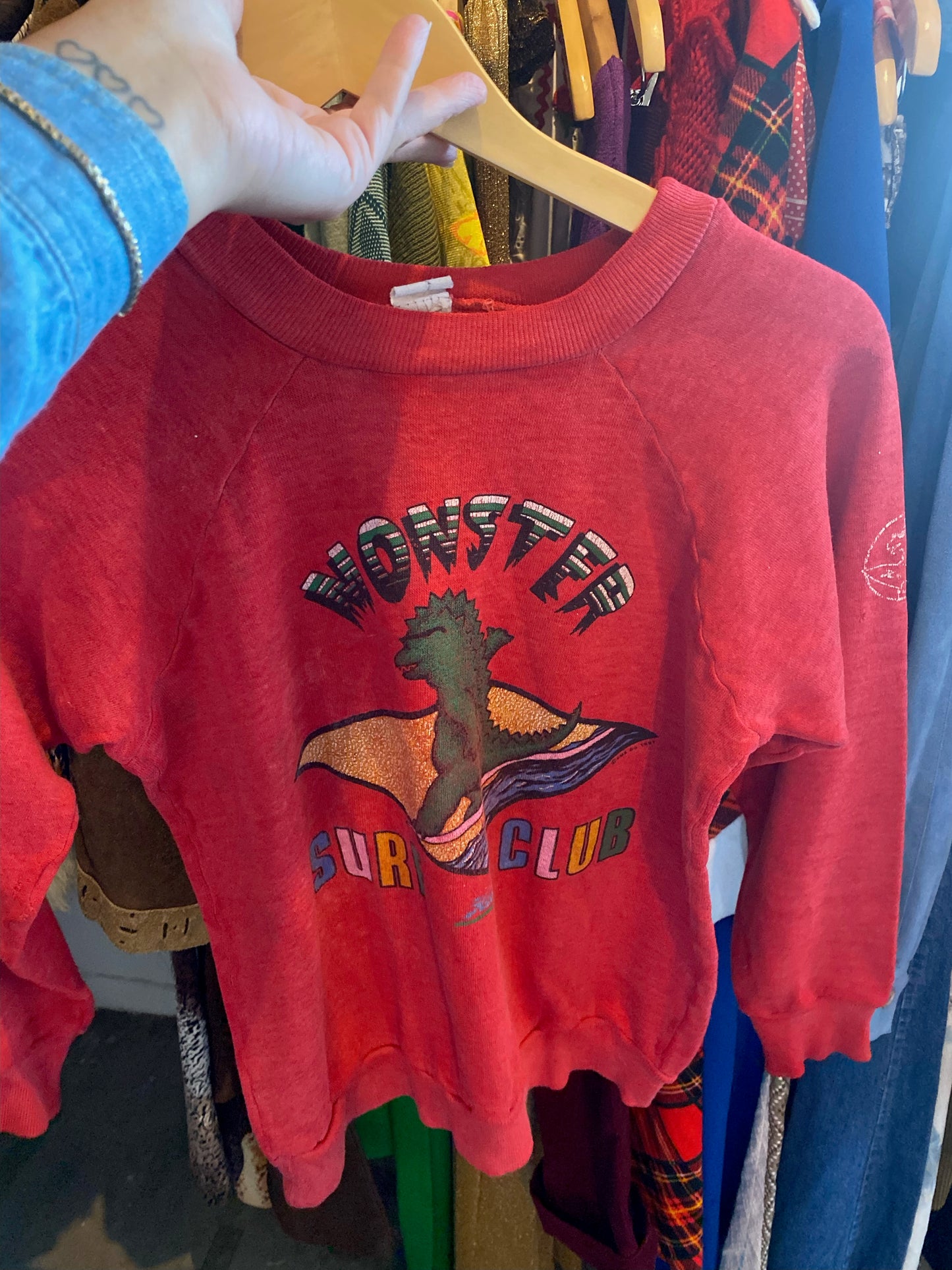 Vintage red monster sweater