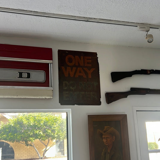 Vintage one way sign