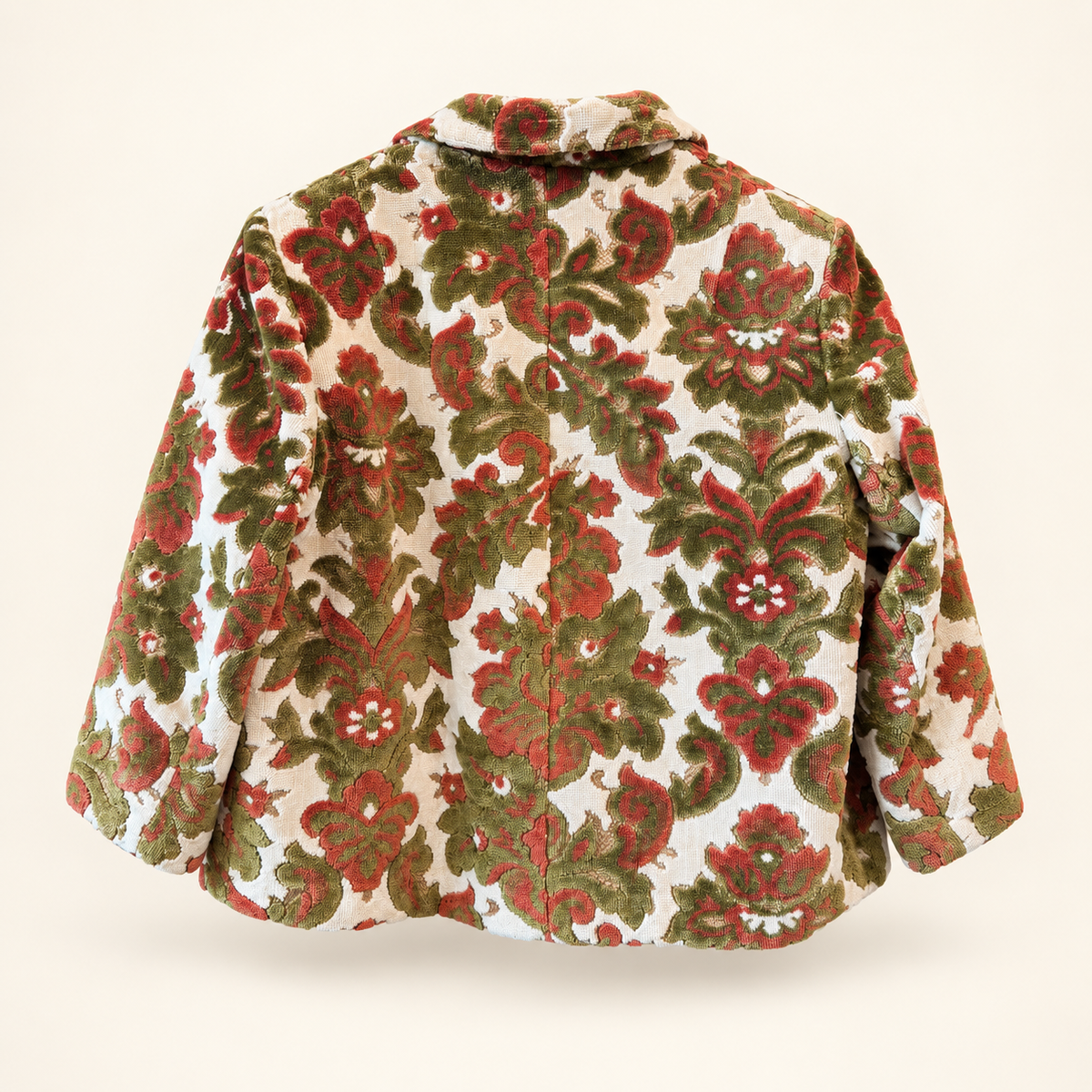 Vintage Floral Tapestry Jacket – Cream, Olive & Rust
