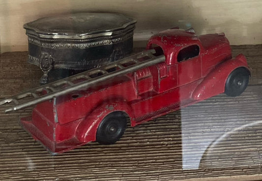 Antique red metal fire truck