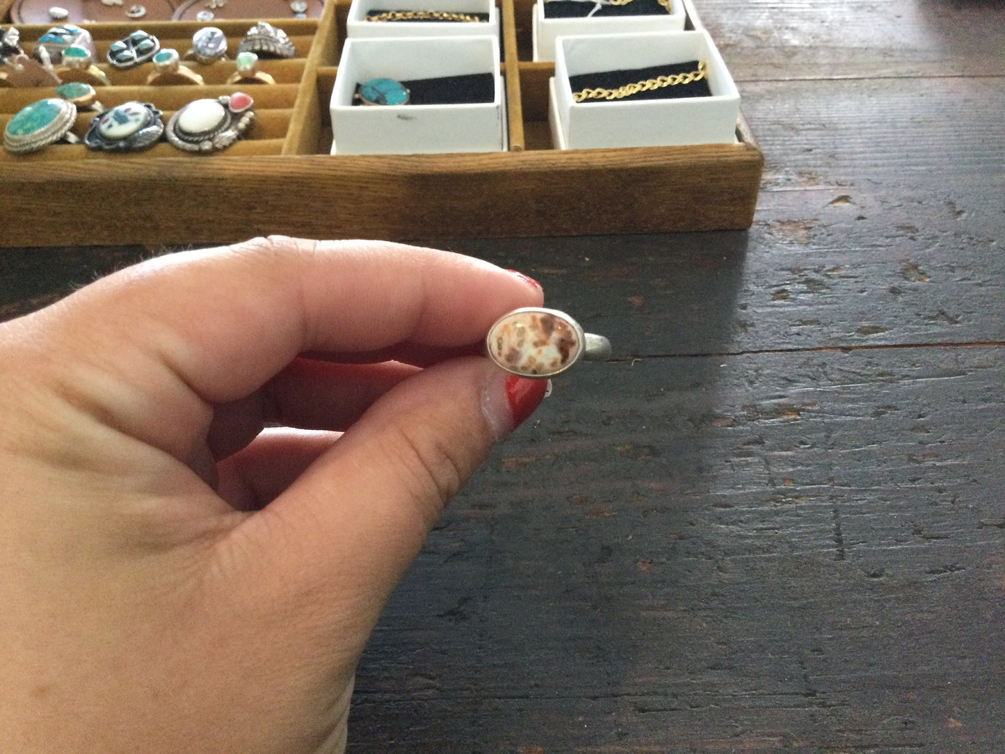 Silver Ocean Jasper Ring