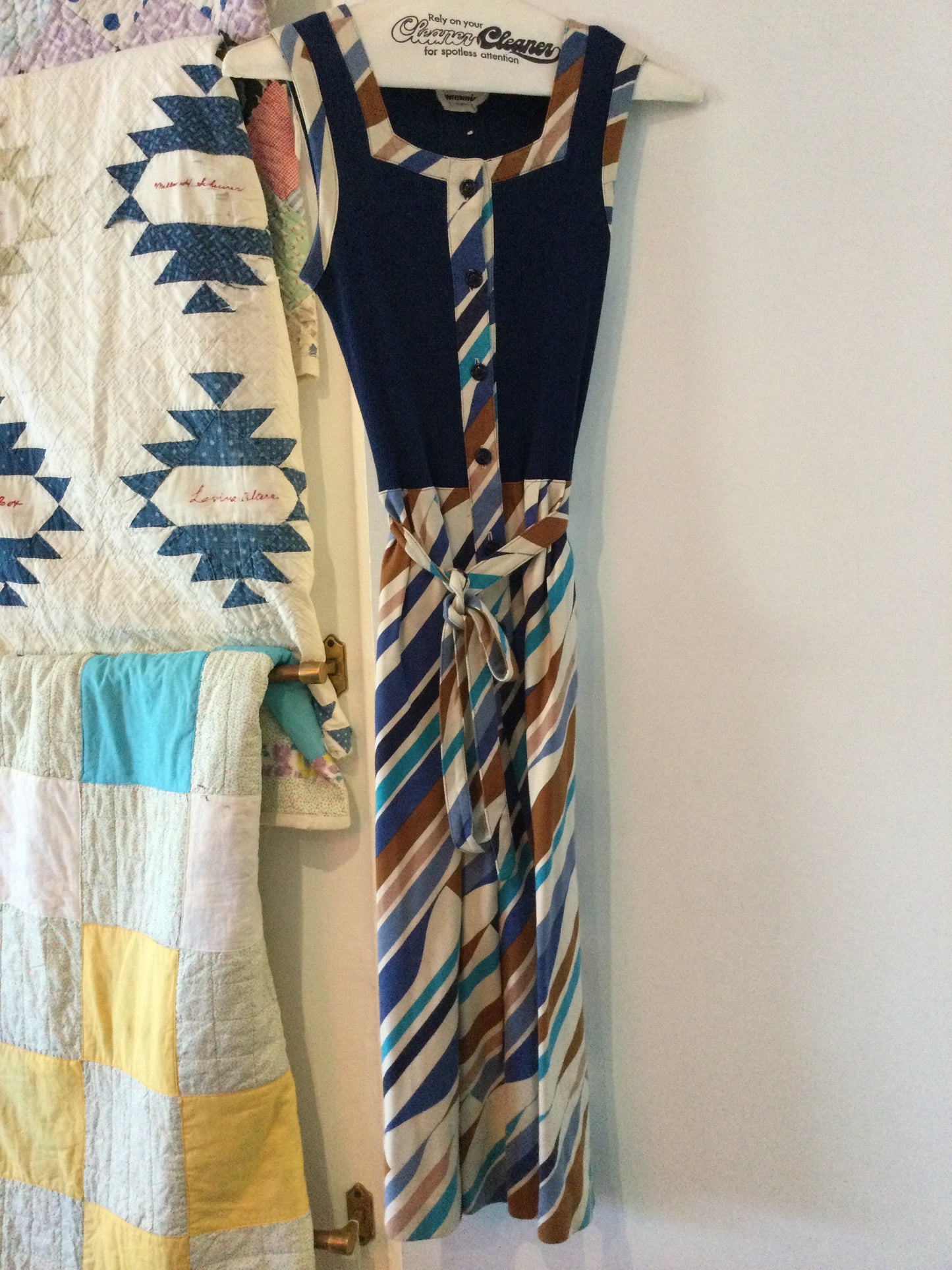 Japanese Short Sleeve Pattern Dress (Blue)