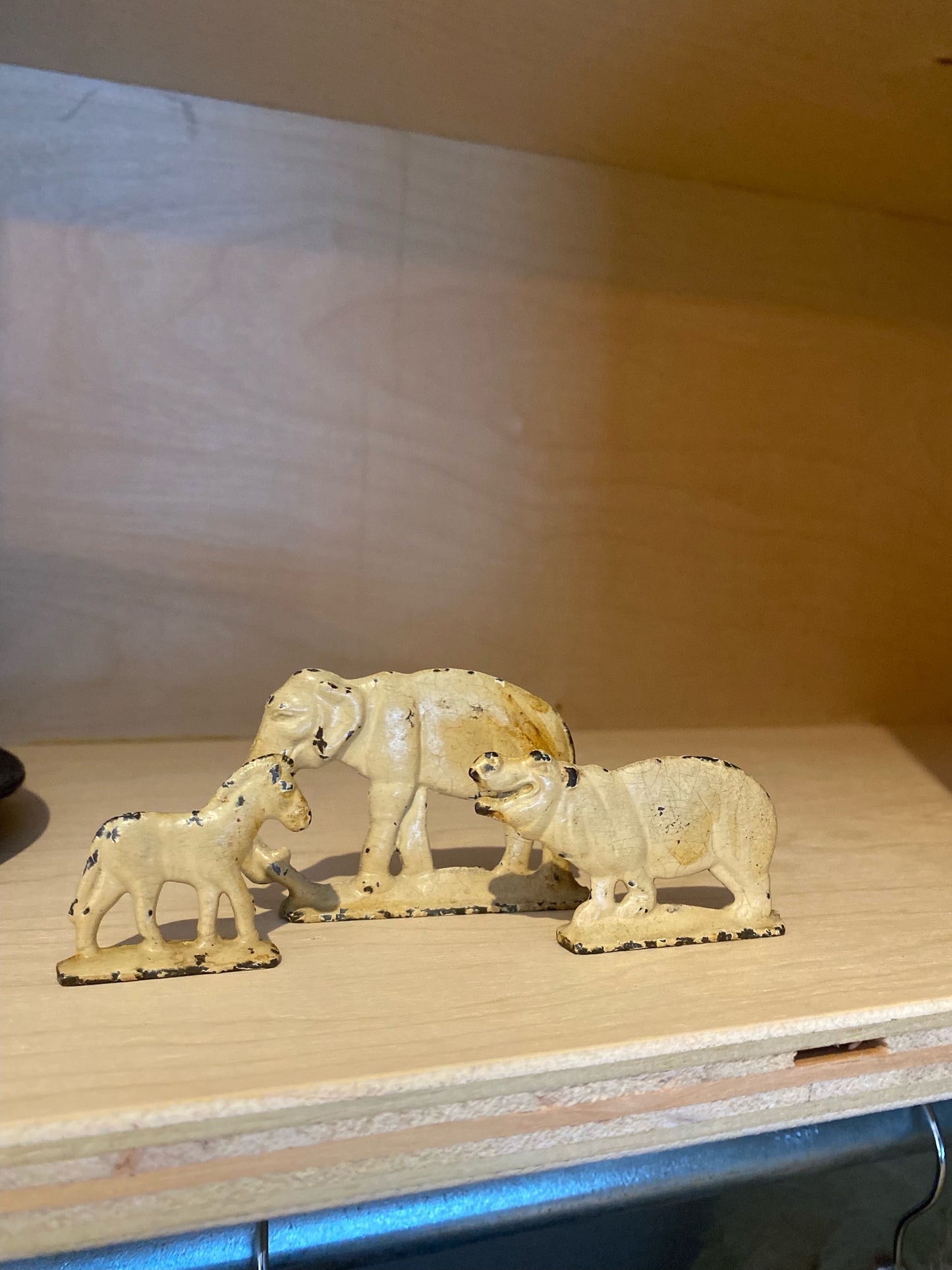 Vintage metal animal set of 3