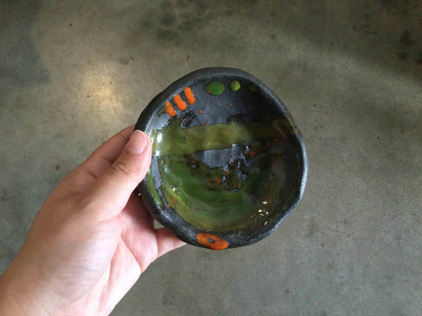 Green Orange Grey Dish
