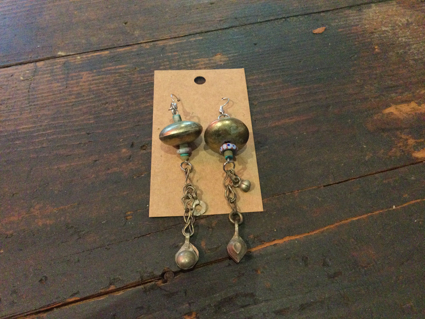 Ancient Jade + Turquoise w/ 70s Beads Earrings