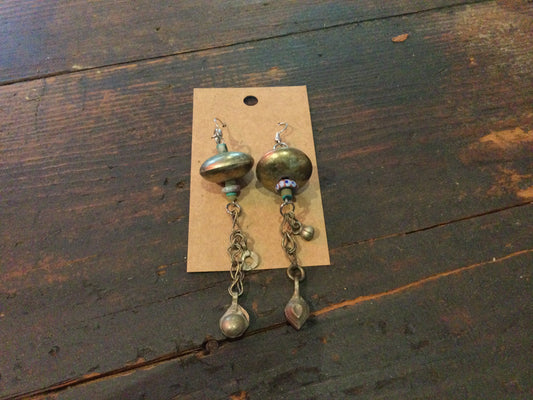 Ancient Jade + Turquoise w/ 70s Beads Earrings