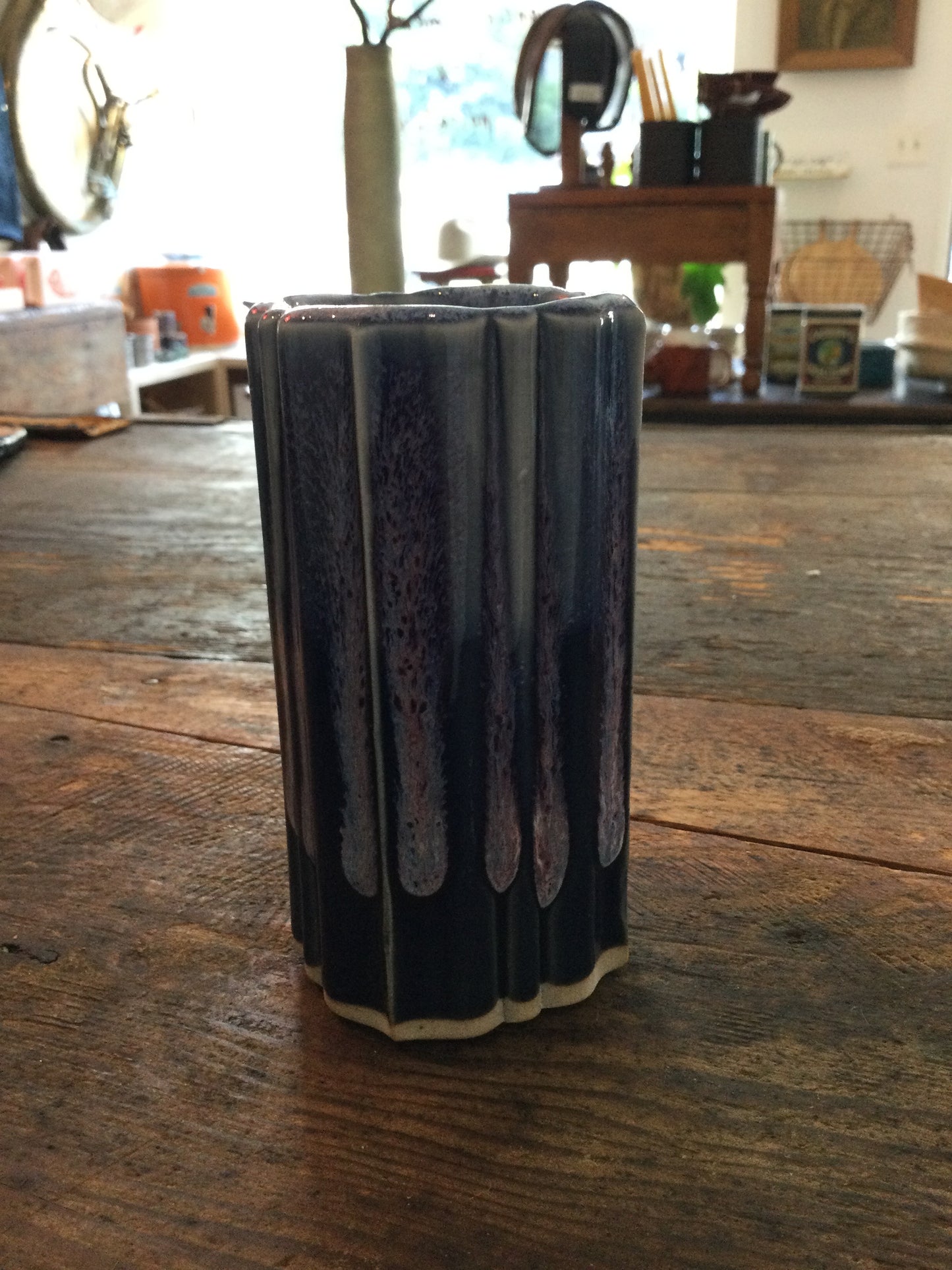 Ceramic vase with matches