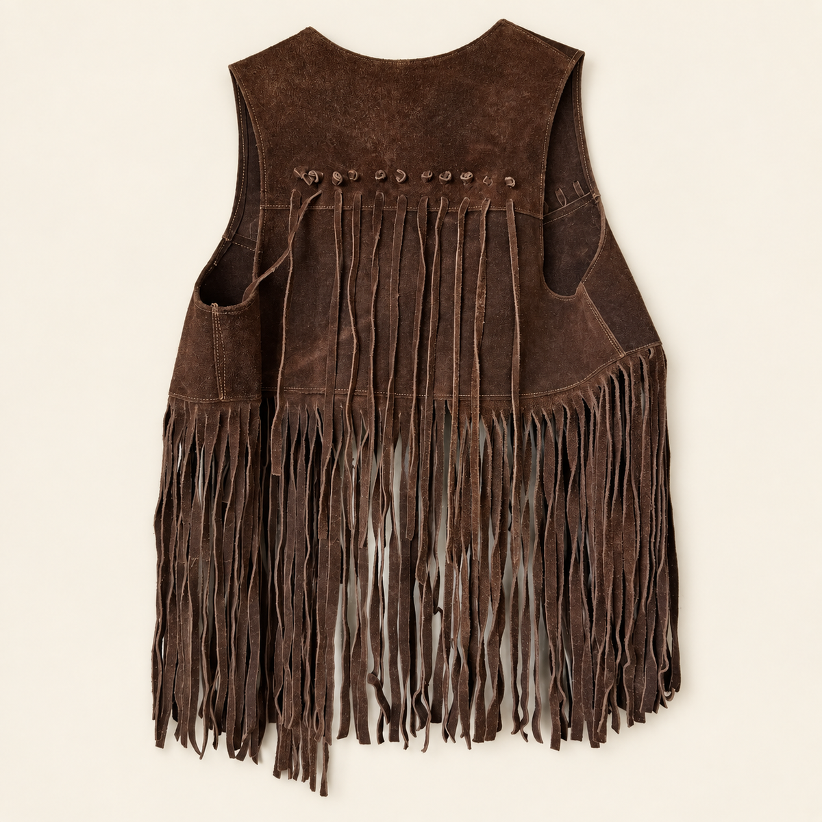 Fringe Leather Vest- Size Small