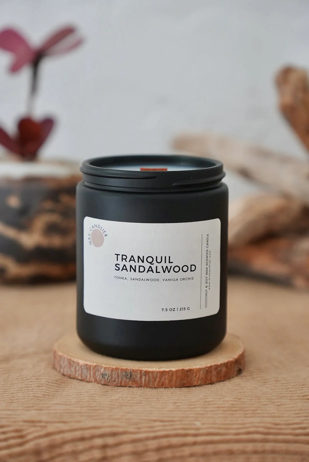 Wooden Wick Candle | Coconut & Soy wax | 7.5 oz