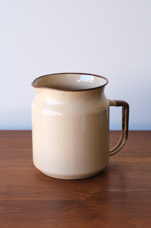Cream Enamel Pitcher