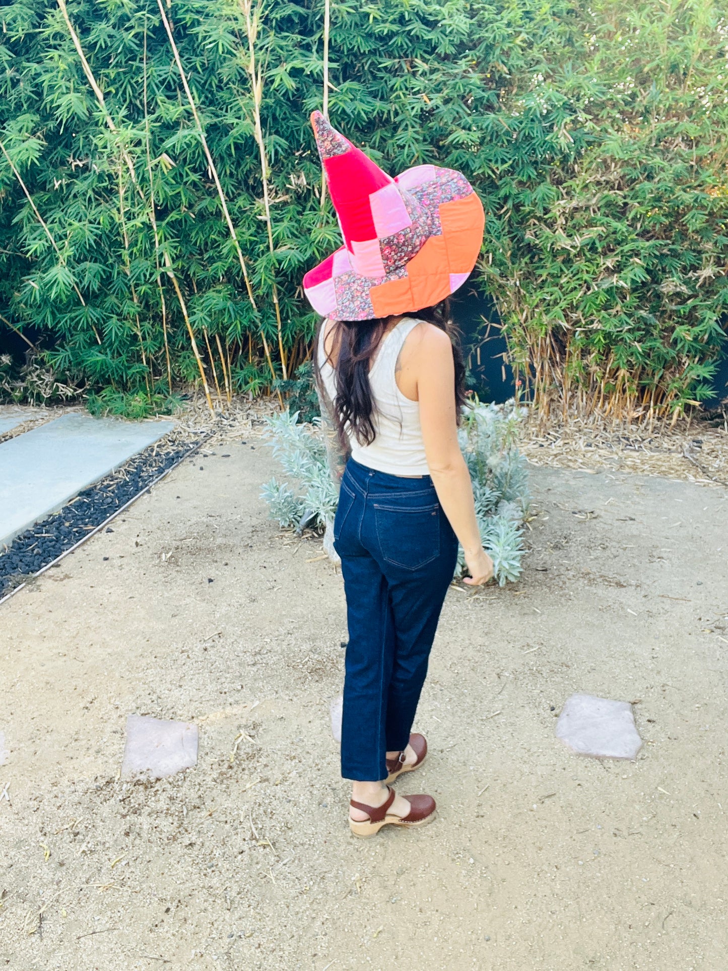 Orange Quilted Witch Hat