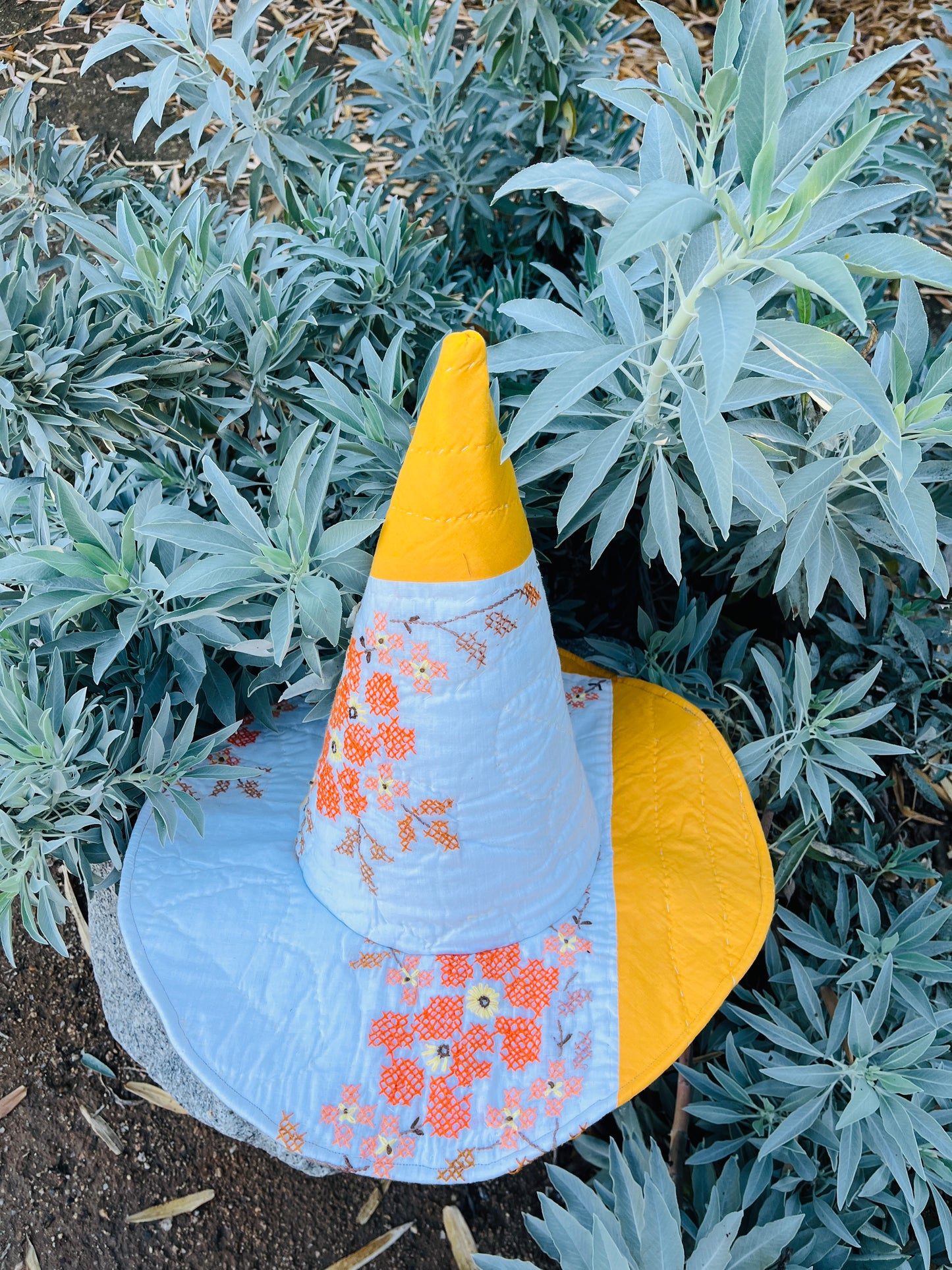 Yellow Quilted Witch Hat