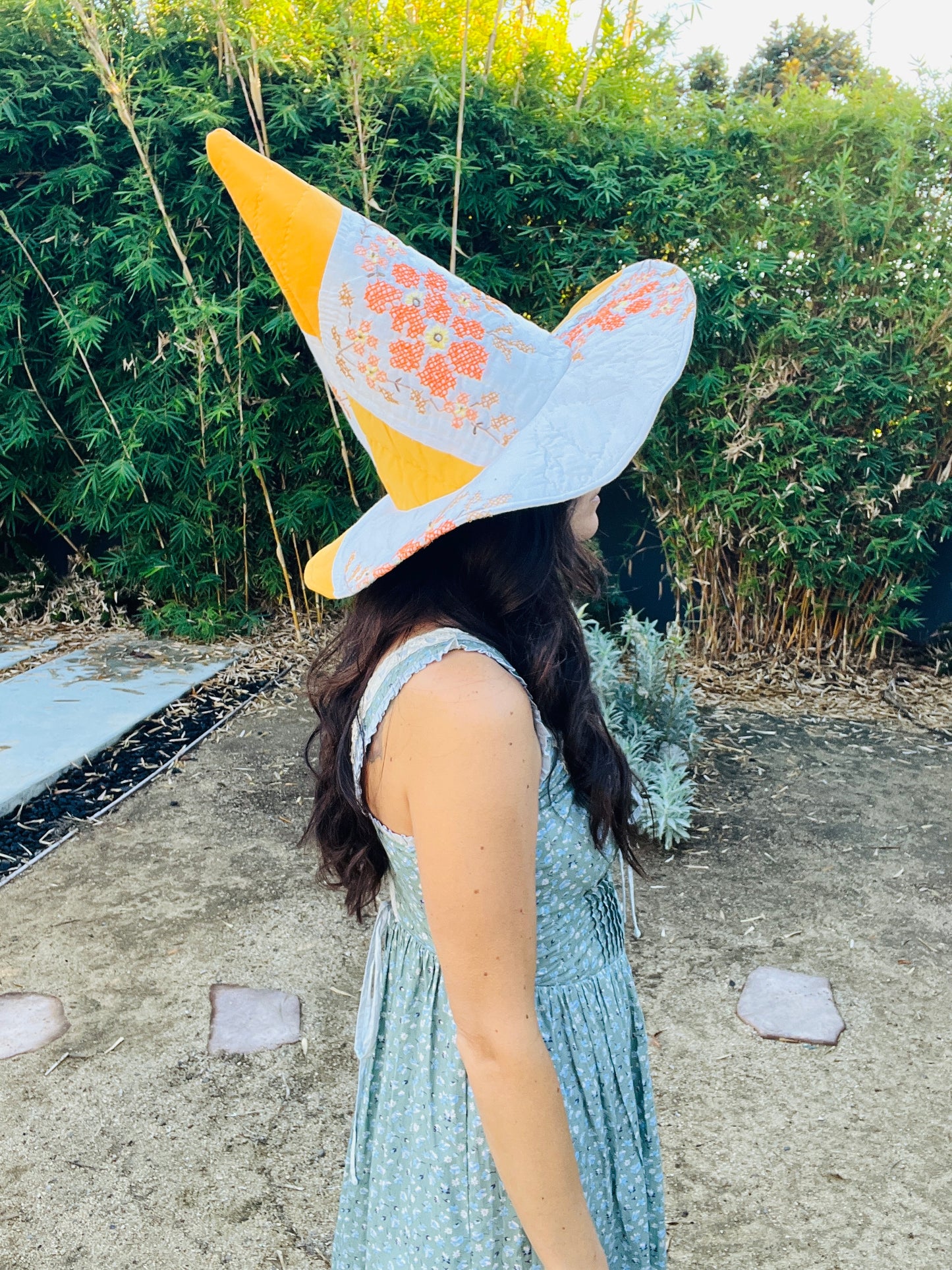 Yellow Quilted Witch Hat
