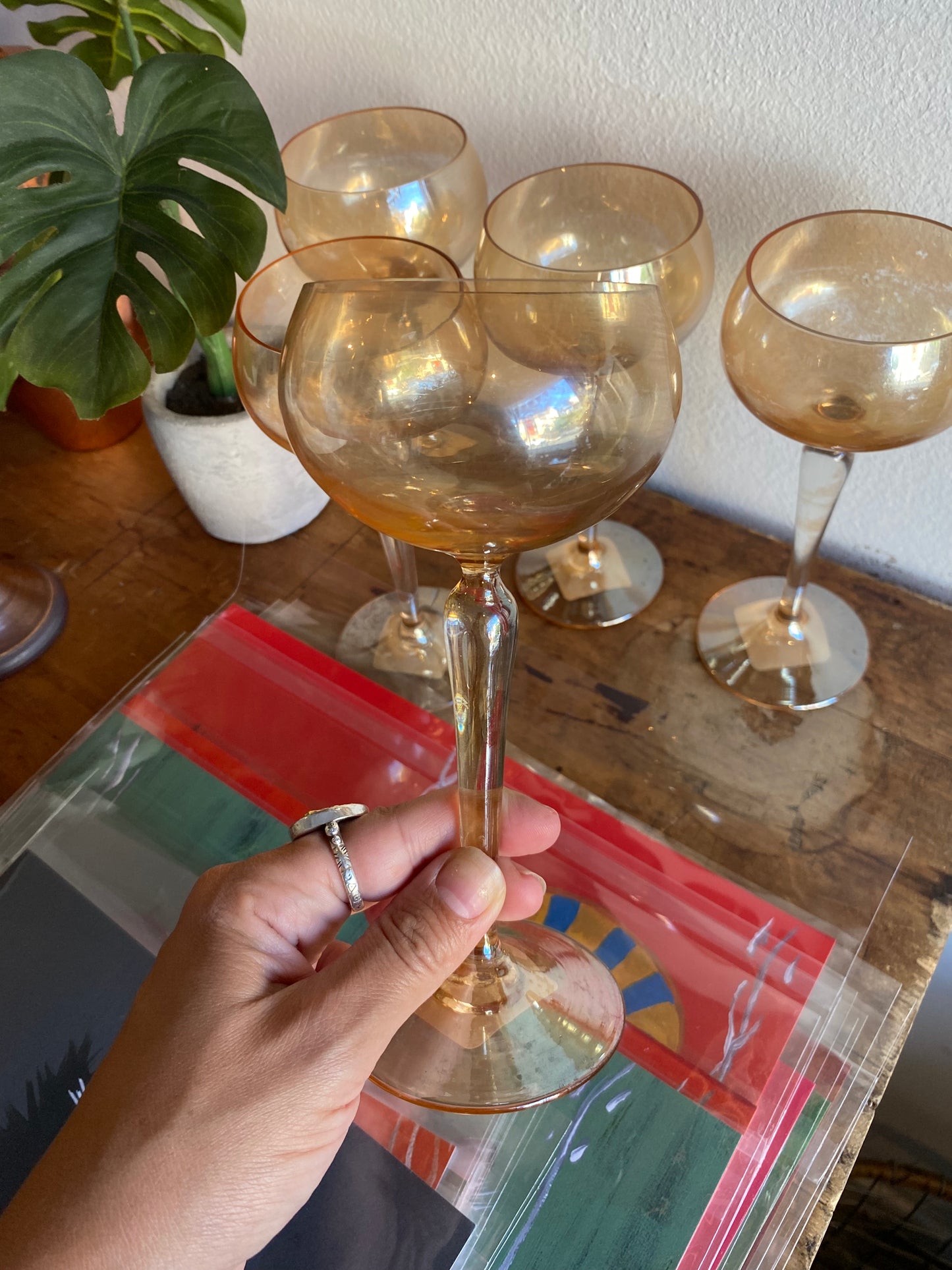 Art Deco Pink Champagne Glasses