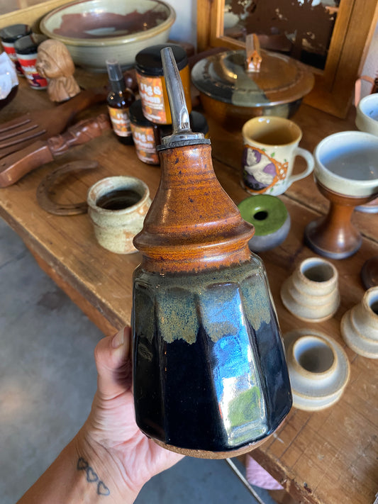 Studio Pottery Oil Bottle