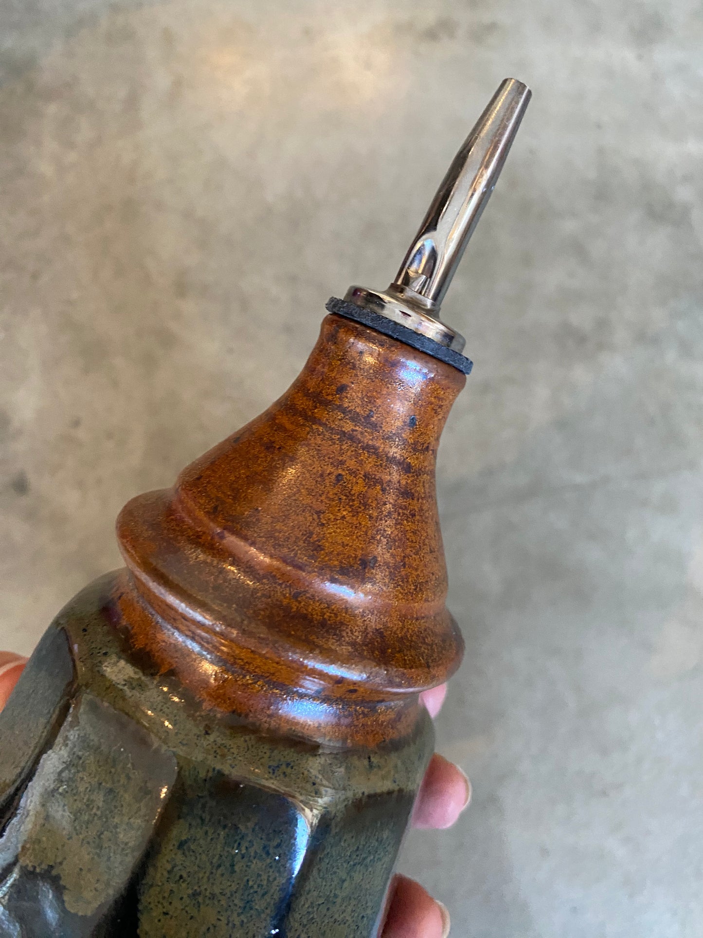 Studio Pottery Oil Bottle