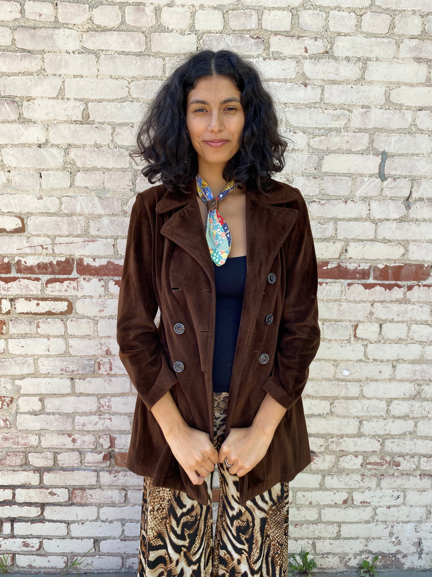 Brown Fuzzy Peacoat