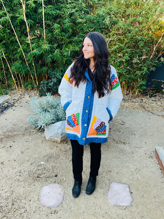1970's White Quilt Jacket