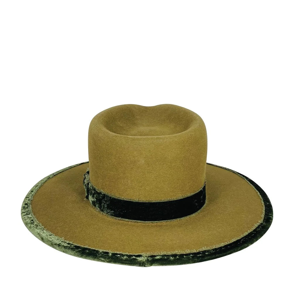 Olive Green + Velvet Hat