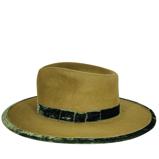 Olive Green + Velvet Hat