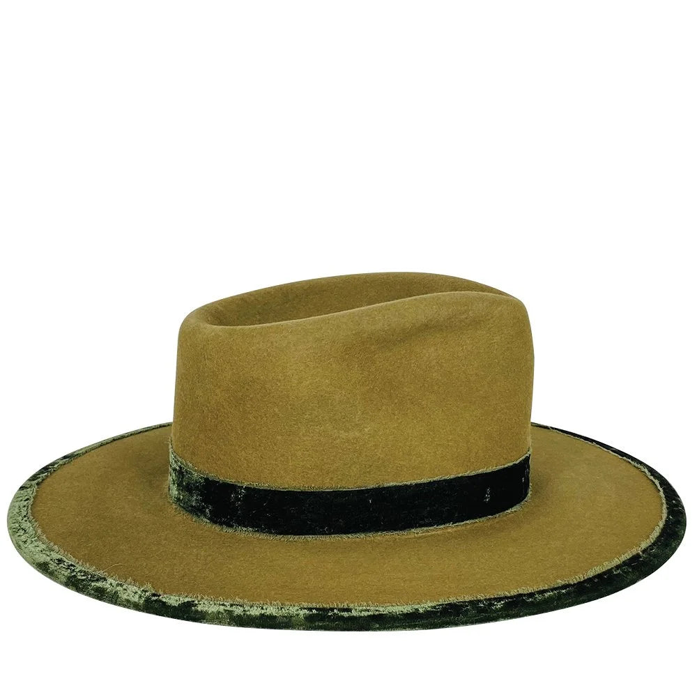 Olive Green + Velvet Hat