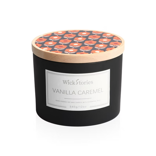 Vanilla Caremel Wood Lid Candle