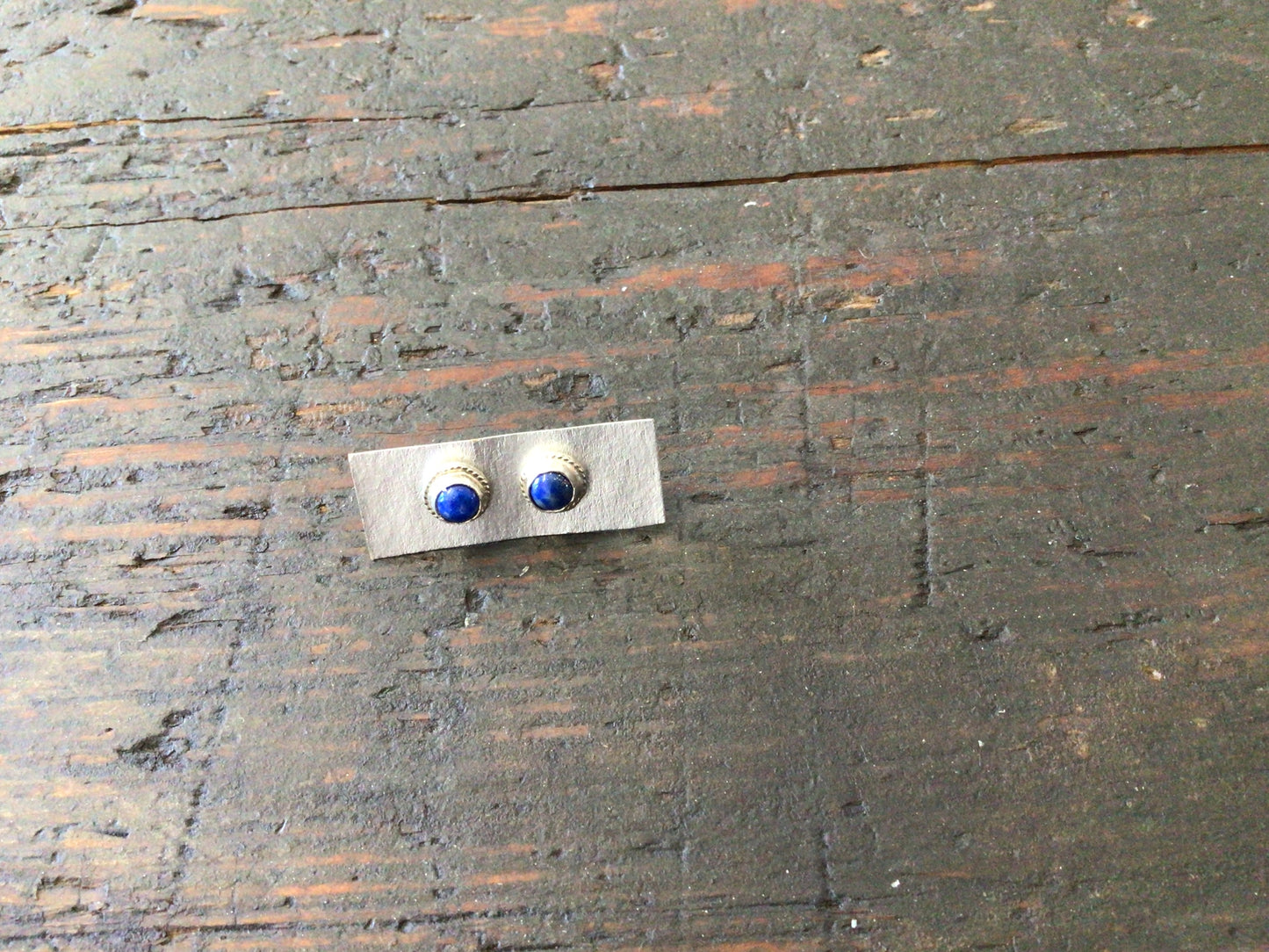 Blue Lapis Stud Earrings