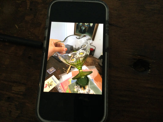 Hand painted flower bowl