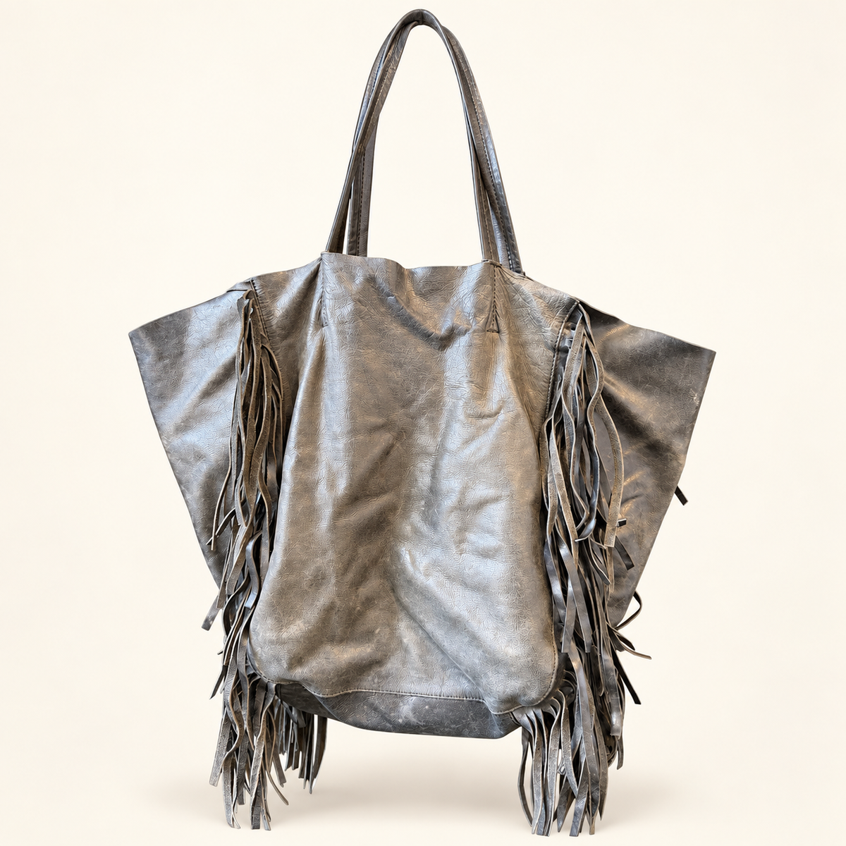 Cleobella Metallic Leather Fringe Tote Bag