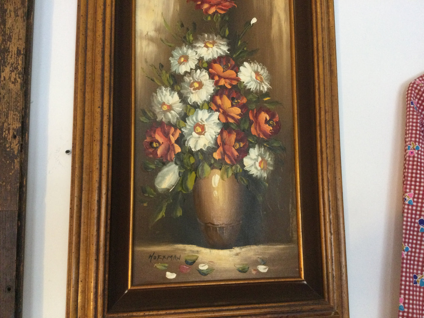 Flower bouquet painting Hoffman signature