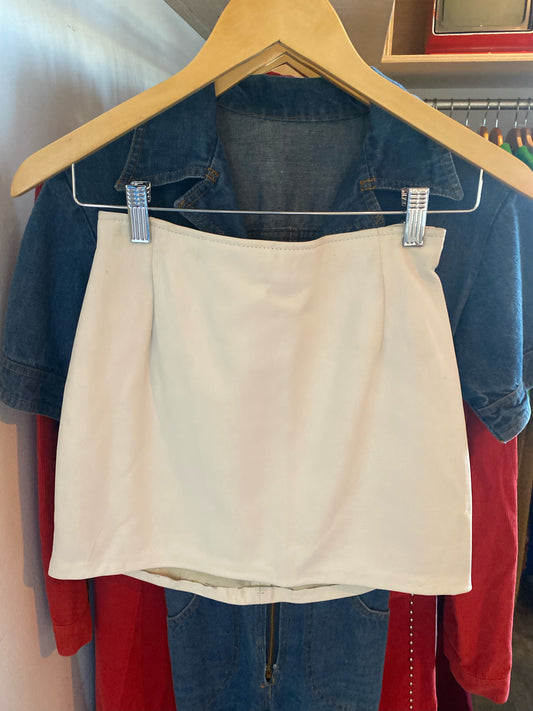 Vintage white leather skirt