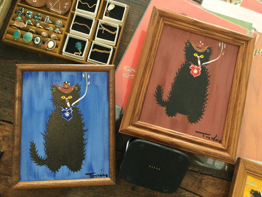 Med Cat w/ Cowboy Hat Painting