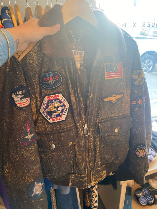 Vintage pilot patchwork jacket