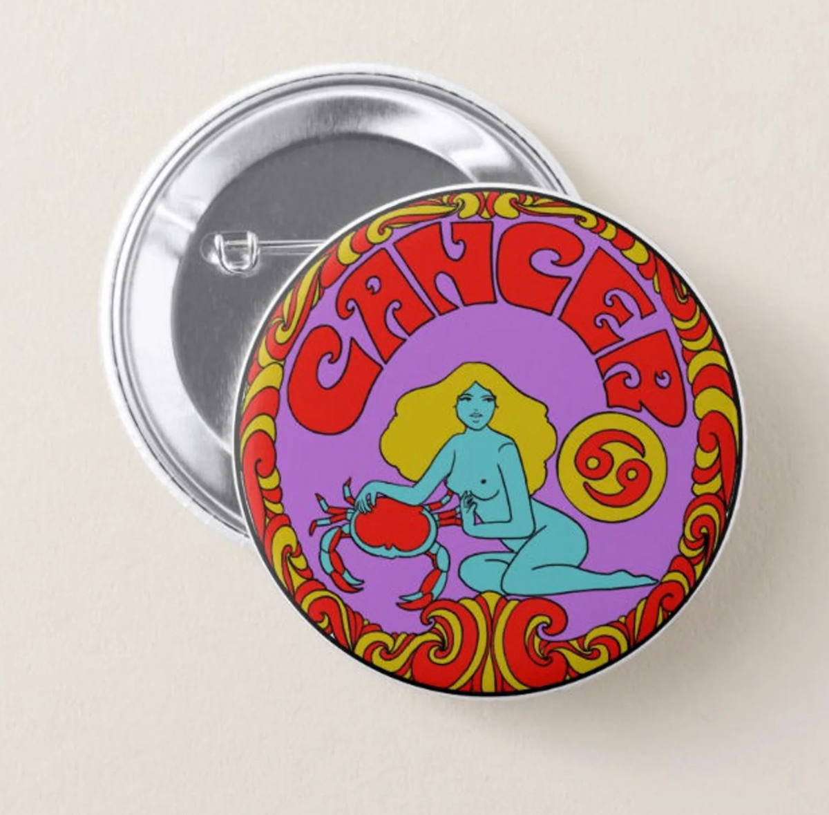 BUTTON Zodiac Cancer