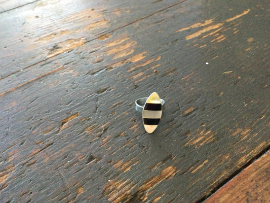 Striped Mop Jet Ring