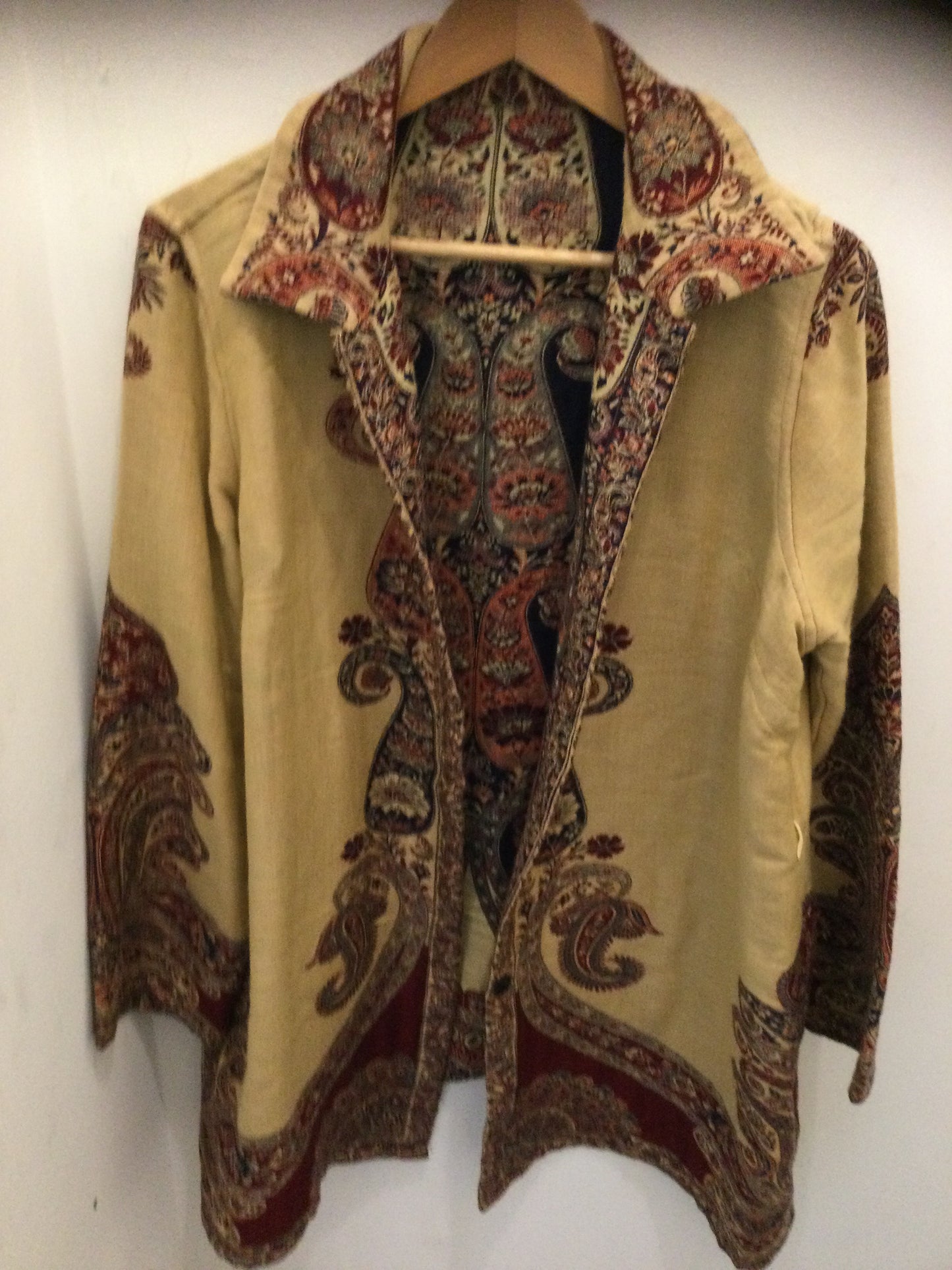 Vintage 70s reversible paisley boho coat