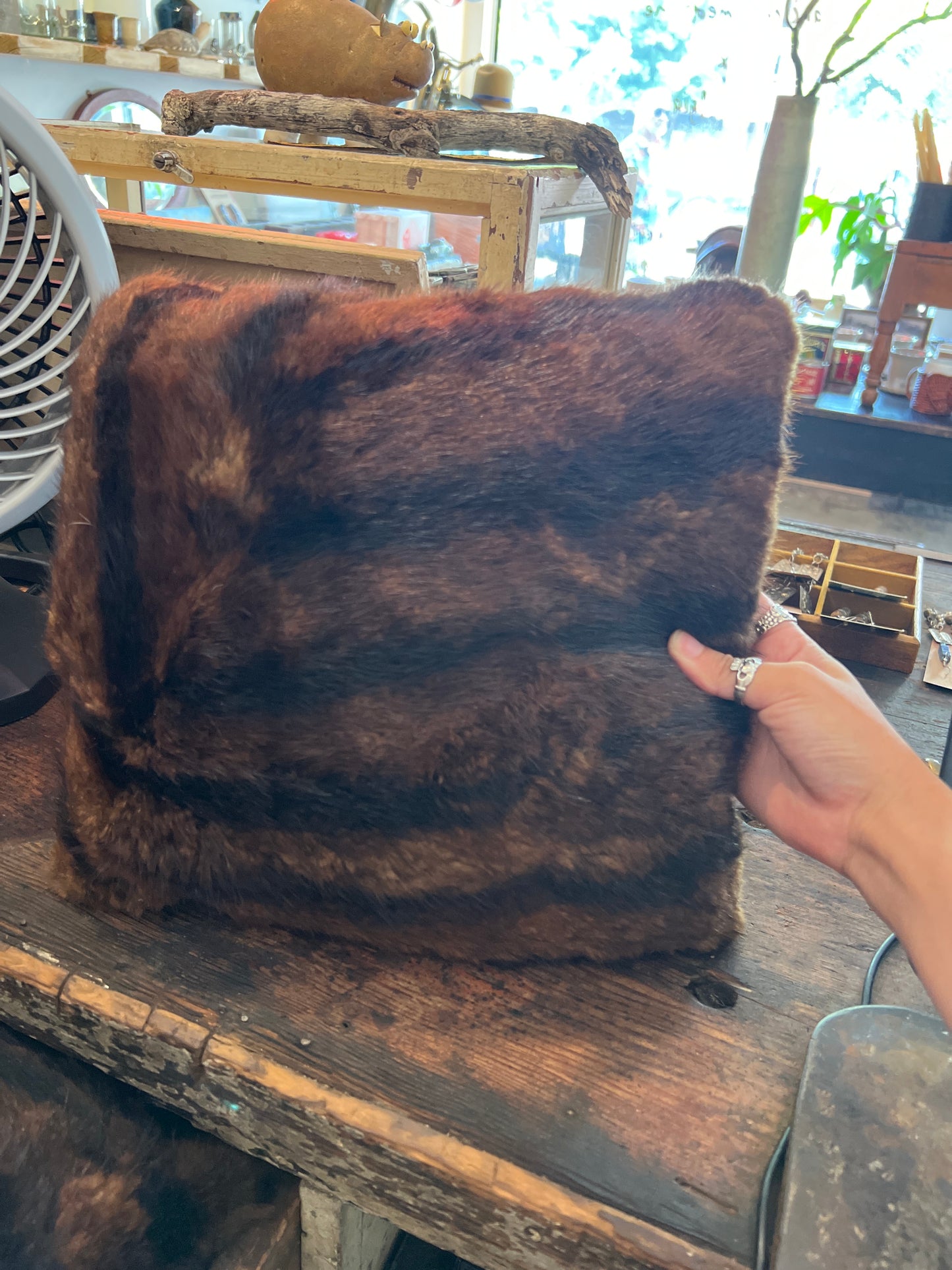Vintage fur pillow