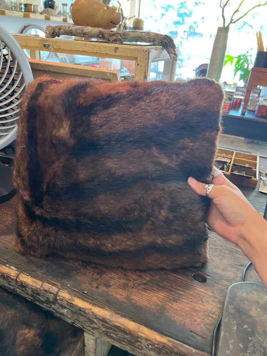 Vintage fur pillow