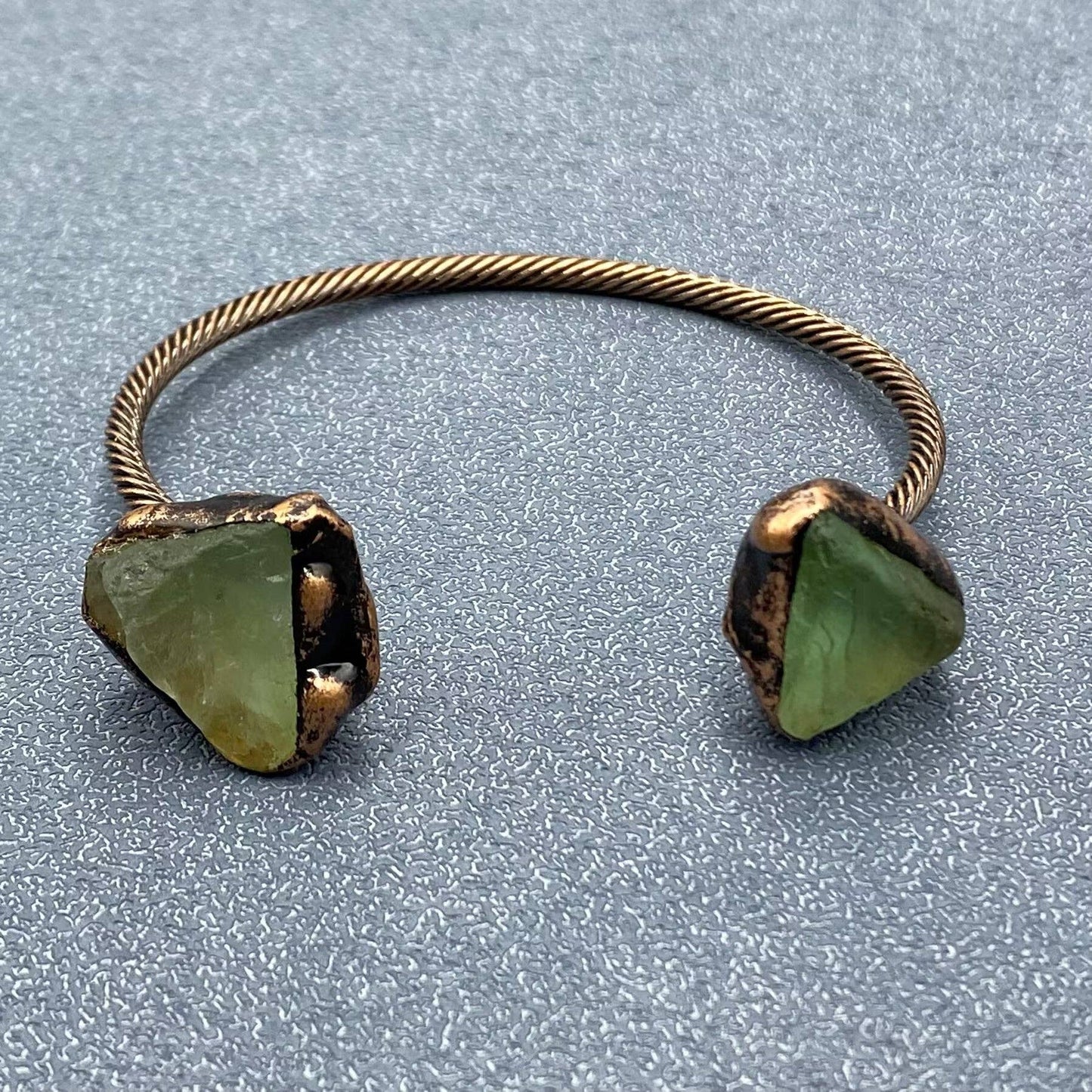 Vintage Natural Stone Retro Adjustable Cuff Bangle - CS