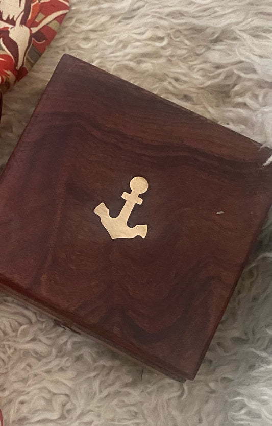 Vintage wooden sailors weed box