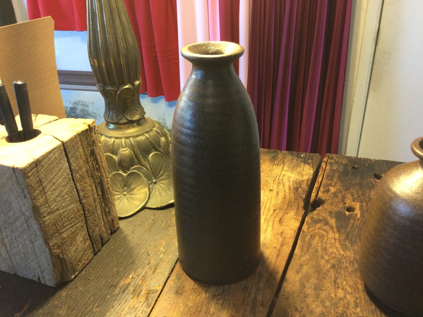 Speckled brown vase (tall)