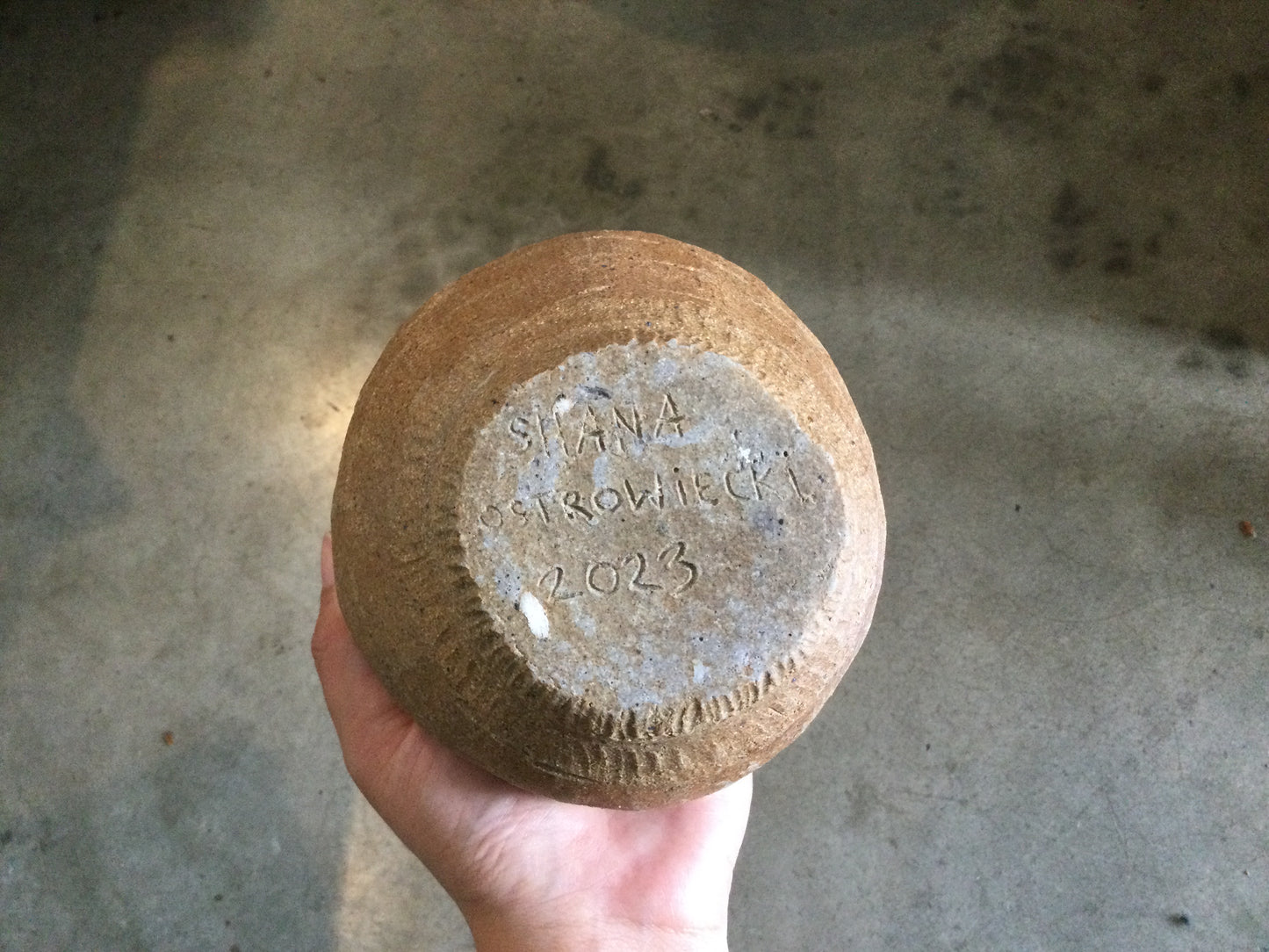 Hand Carved Wide Vase