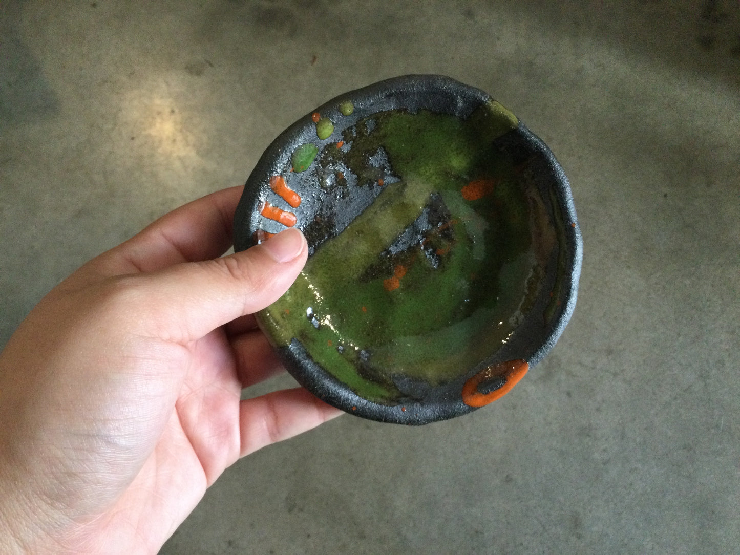 Green Orange Grey Dish