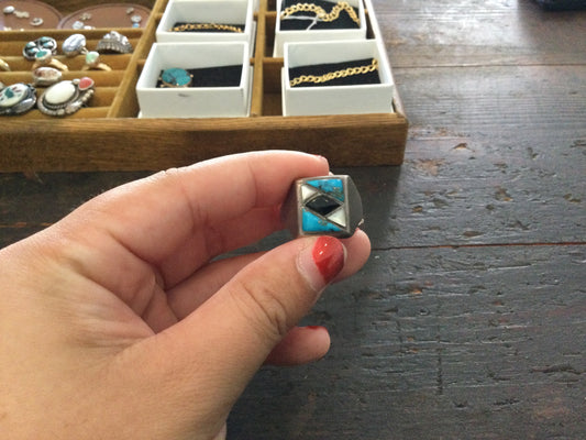Turquoise + Opal Square Ring
