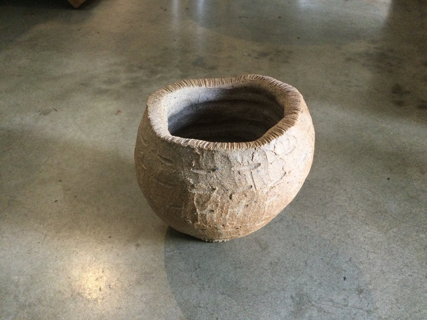 Hand Carved Wide Vase