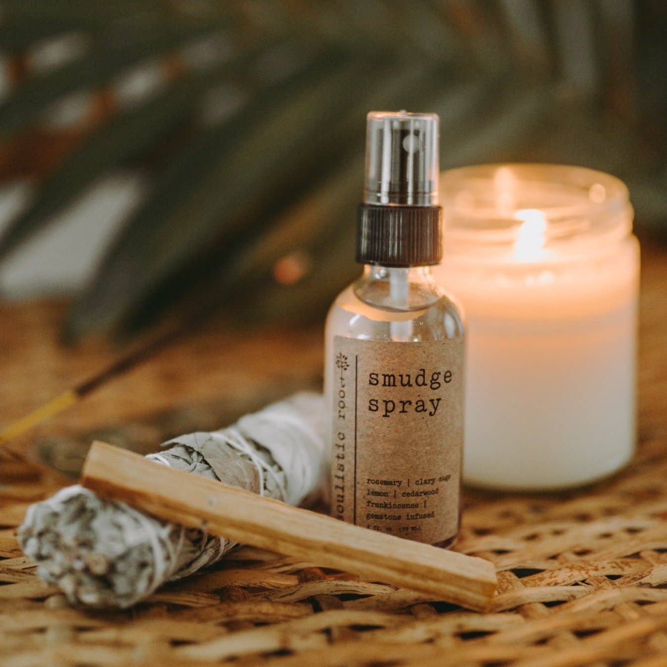 Smudge Spray | Essential Oil Room Spray w/ Amethyst Crystals