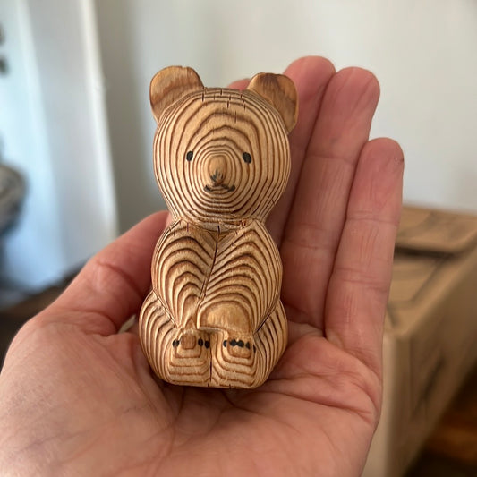 Vintage wooden bear