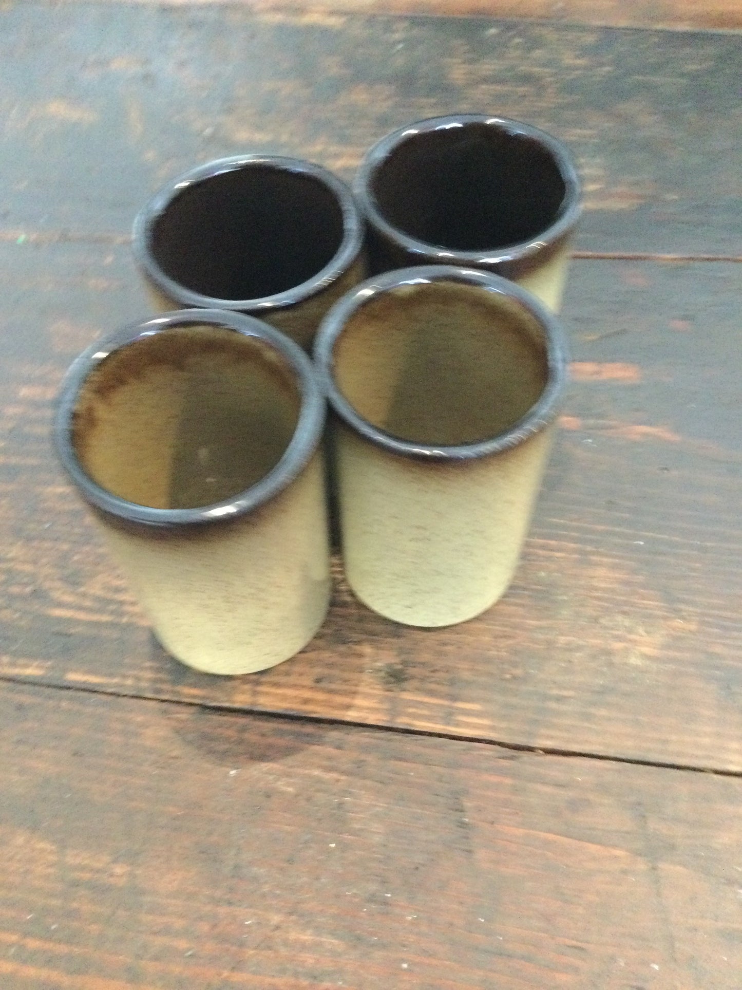 Brown ceramic shot glasses 4pcs