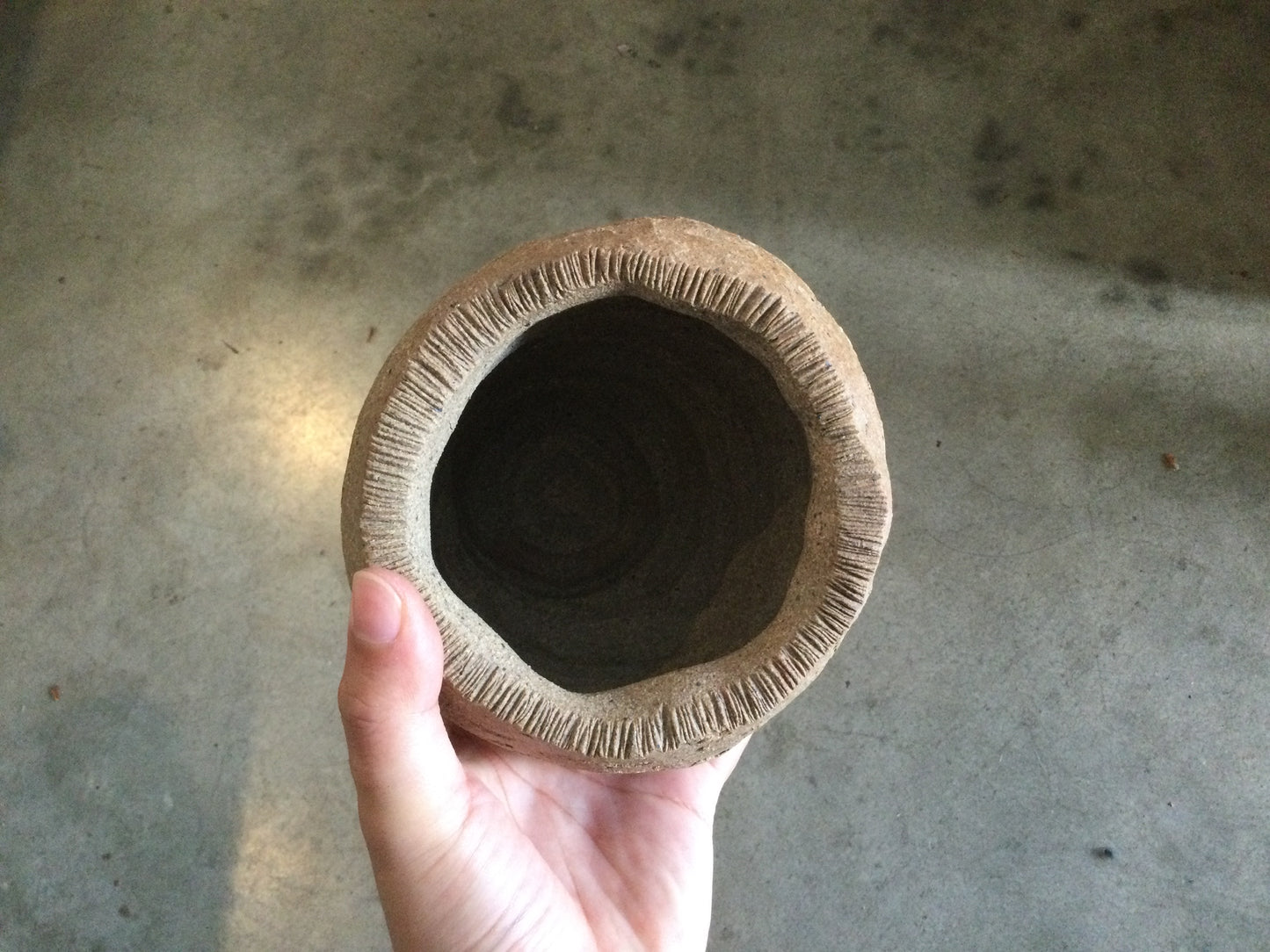 Hand Carved Wide Vase